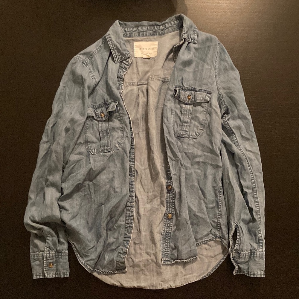 Aeropostale size medium button down jean-style shirt